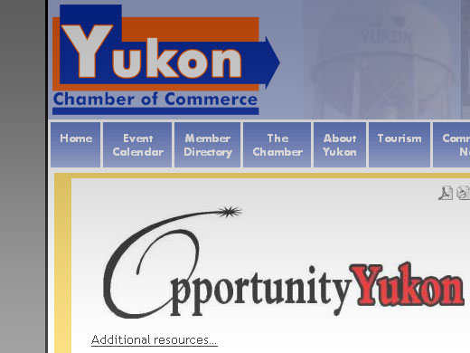 Screenshot of Yukon Chamber of Commerce