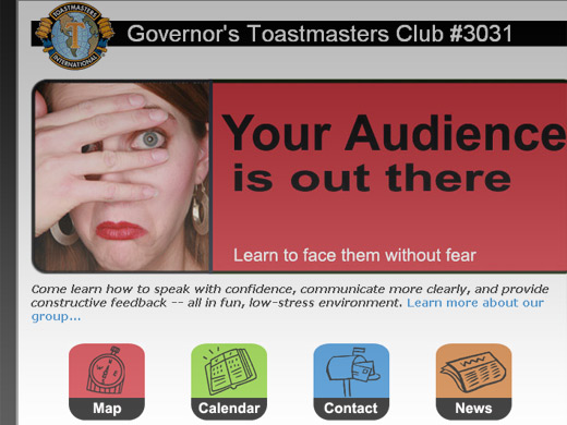 Screenshot of Governors Toastmasters